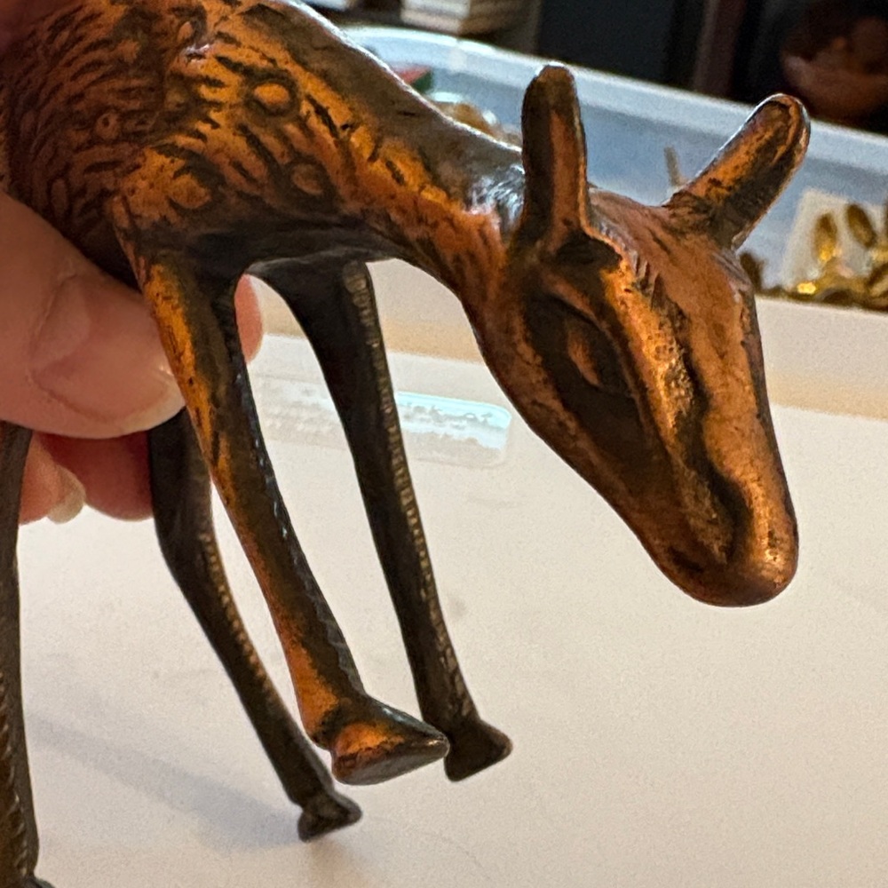 Vintage MCM Hollywood Regency Bronze Brass deer Christmas - Picture 5 of 9